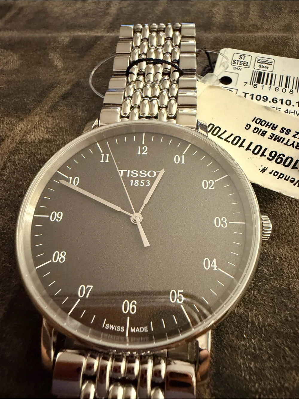 Tissot Everytime Large Men's Stainless Steel Watch — Dark Rhodium